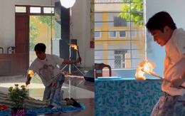 Lê Dương Bảo Lâm múa lửa ở trại giam, phản ứng của 1 phạm nhân gây chú ý