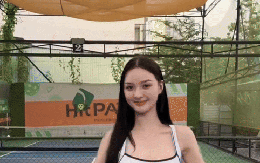 Á hậu Cẩm Ly trắng phát sáng, chân dài như "kiếm Nhật" trên sân pickleball