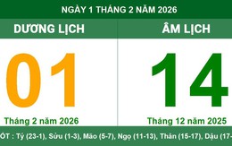 Lịch âm 1/2/2026 (tức 14 tháng Chạp năm Ất Tỵ): Có những ngày chỉ cần đi qua cho trọn