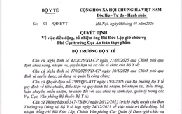 Bổ nhiệm Phó Cục trưởng Cục An toàn thực phẩm