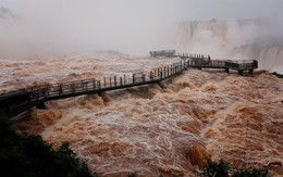 Thác nước nổi tiếng Iguazu cuồn cuộn chưa từng thấy, hơn 12 triệu lít nước đổ xuống mỗi giây