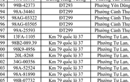 Công an đề nghị 448 chủ phương tiện vi phạm mang biển số sau khẩn trương nộp phạt nguội theo Nghị định 168