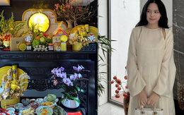 Cận cảnh ban thờ Tết "đủ đầy, sang xịn" trong căn biệt thự của vợ chồng Thành Chung - Ngô Tố Uyên