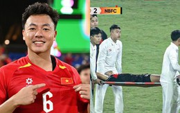 Tuyển thủ U23 Việt Nam chấn thương, rời sân bằng cáng ngay khi về từ U23 châu Á, các đồng đội lo lắng hỏi thăm
