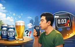 Uống bia 0 độ, thổi nồng độ cồn có lên?