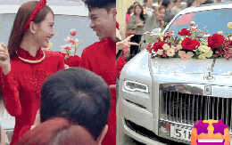 Cận cảnh tuyển thủ Đức Huy rước MC Mù Tạt về dinh trên siêu xe Rolls-Royce sang chảnh, cô dâu siêu xinh