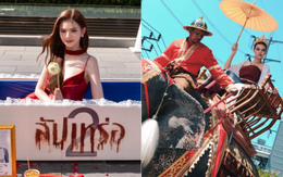 Dàn Hoa hậu tràn ra đường gây sốc: Hết cưỡi voi đến giả ăn mày, có người lố đến mức chui vào quan tài