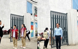 Bức ảnh thầy giáo trước cổng trường ở Hà Nội nhận "bão" like, phụ huynh rần rần khen: "Thật ấn tượng"