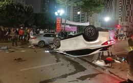 Ô tô Lexus tông liên hoàn khiến 2 người đi cấp cứu giữa đêm ở Hà Nội: Đã rõ nguyên nhân ban đầu