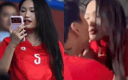 Cam thường soi cận nhan sắc thật của Doãn Hải My khi được Văn Hậu hôn ngay trên SVĐ, liệu có khác ảnh trên mạng?