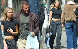 Tóm dính David Beckham đưa con gái đi shopping, nhan sắc "cam thường" của tiểu thư Harper khác trên mạng quá