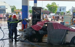 Đà Nẵng: Hiện trường vụ ô tô bốc cháy ở cây xăng khiến 2 người trong xe tử vong