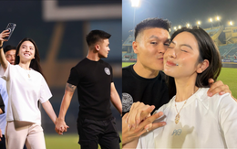 Quang Hải nắm tay, hôn vợ cực tình sau trận CAHN thắng Nam Định ở V.League