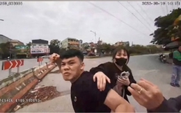 Clip chở bạn gái không đội mũ bảo hiểm, thanh niên vung tay đấm CSGT khi bị kiểm tra