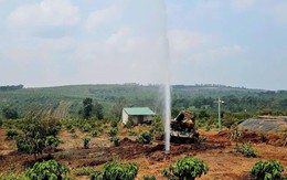 Đào đất, người dân phát hiện cột khí kèm nước phun cao 15m, chuyên gia lập tức vào cuộc