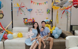 Đoàn Văn Hậu - Doãn Hải My tổ chức sinh nhật ấm áp cho con trai trong biệt thự chục tỷ, khung hình "gấo 3 visual" gây sốt