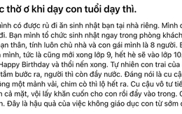 Hình ảnh sững người ở tiệc sinh nhật khiến bà mẹ Đồng Nai gấp gáp cảnh báo: Đừng thờ ơ khi dạy con tuổi dậy thì