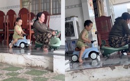 Clip bà ngoại đua xe 3 bánh cùng 'khối nghỉ hè' khiến dân mạng bật cười