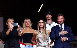 Tiểu thư Harper Beckham khoe visual sáng bừng, vóc dáng phổng phao cùng David Beckham trên khán đài cổ vũ tuyển Anh