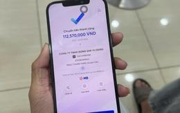 Giao dịch thành công 112.573.000 đồng đến tài khoản MBBank, Lê Vũ Bằng SN 1996 ngay lập tức trình báo công an