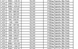 Công an yêu cầu 1003 chủ phương tiện vi phạm có biển số sau nhanh chóng nộp phạt nguội theo Nghị định 168