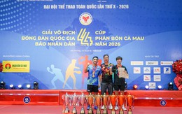 Bóng bàn CAND T&T đứng đầu toàn đoàn, nhận thưởng hơn 2,2 tỷ đồng