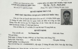 Công an kêu gọi bị can Vũ Thành Đạt SN 1989 sớm ra đầu thú
