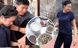 Doãn Hải My tất bật vào bếp nấu cỗ khi về quê Văn Hậu, visual vẫn sáng bừng