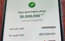 Công an xác minh giao dịch chuyển 25.000.000 đồng với nội dung "Trung goi"