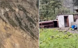 Thảm họa mới tại Nepal: Kinh hoàng cảnh sườn núi đổ sập xuống sông chỉ trong 6 giây