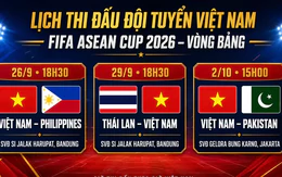 Lịch thi đấu mới nhất FIFA ASEAN Cup 2026 của tuyển Việt Nam: Quyết đấu đấu Thái Lan ngày 29/9