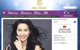 Hình ảnh Thu Thảo bất ngờ xuất hiện trên trang chủ của "Miss World"