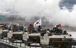 Xe tăng Hàn Quốc ầm ầm tập trận gần khu phi quân sự liên Triều