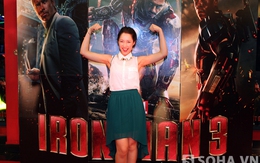 Anna Trương và Hoàng Hải tạo dáng tinh nghịch bên Iron Man