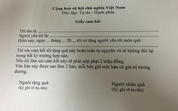 Cười chảy nước mắt giấy cam kết không đòi lại quà khi chia tay