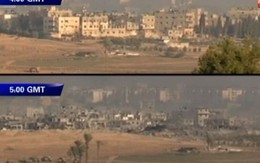 Video sốc: Israel không kích, san bằng khu phố Gaza trong 1 giờ