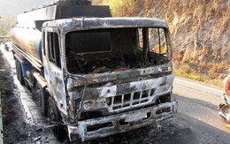 Xe bồn chở xăng bốc cháy trên đèo Bảo Lộc