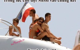 Ảnh chế: Ronaldo "tranh thủ" trong lúc chờ Messi vào chung kết
