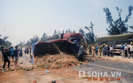 Kinh hoàng xe tải chở dưa hấu đối đầu xe ben, 2 người thương vong