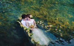 Bộ ảnh cưới dưới nước đẹp lịm tim của cặp đôi Hà thành