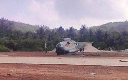 Máy bay quân sự MI8 chở 8 người rơi gẫy đôi ở Bình Thuận