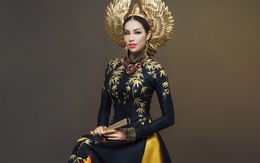 Cận cảnh trang phục mạ vàng mang đi thi của HH Phạm Hương
