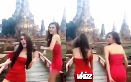 Nhảy múa sexy tại chùa cổ, hai mỹ nữ bị khởi tố
