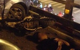 Tai nạn trên cầu vượt Chùa Bộc - Thái Hà, xe và người nằm la liệt