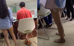 Cô gái trẻ gây sốc khi mặc quần dài 5 cm đi giao dịch ở ngân hàng