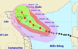 Bão chếch về phía bắc, hướng vào Quảng Ninh, giật cấp 16