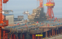 Hình ảnh mới nhất về tàu sân bay tự đóng của Trung Quốc