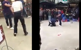 Nhóm thanh niên đánh người đàn ông dã man ngay cổng ĐH Điện lực