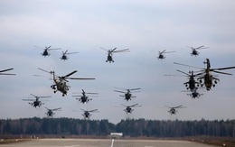 Dàn trực thăng hùng hậu của Nga chuẩn bị duyệt binh Chiến thắng