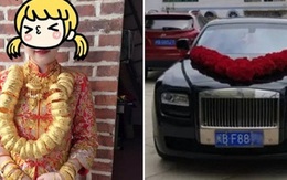 Đám cưới nhà giàu toàn Rolls-Royce siêu sang, cô dâu cổ đeo trĩu vàng